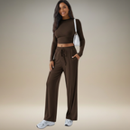 Casual Chic | Women's Two Piece Set with Wide Top & Elastic Pants | Comfortable Co Ord Sets for Everyday Wear