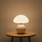 MushroomGlow | Elegant Unique Ceramic Table Lamp for Bedroom Decor