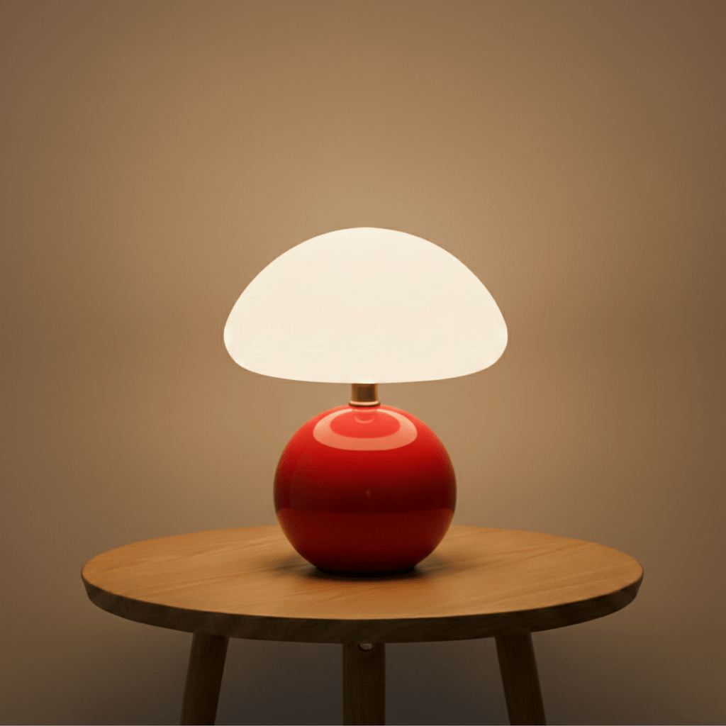 MushroomGlow | Elegant Unique Ceramic Table Lamp for Bedroom Decor