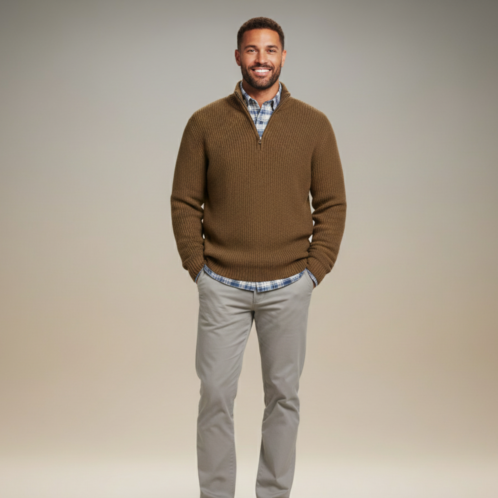 Ethan | Casual Loose Half Zip Mens Sweater