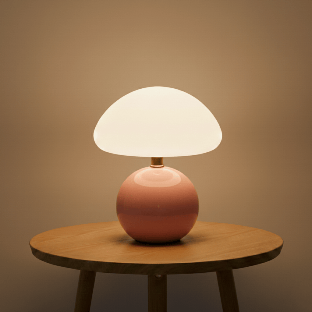 MushroomGlow | Elegant Unique Ceramic Table Lamp for Bedroom Decor