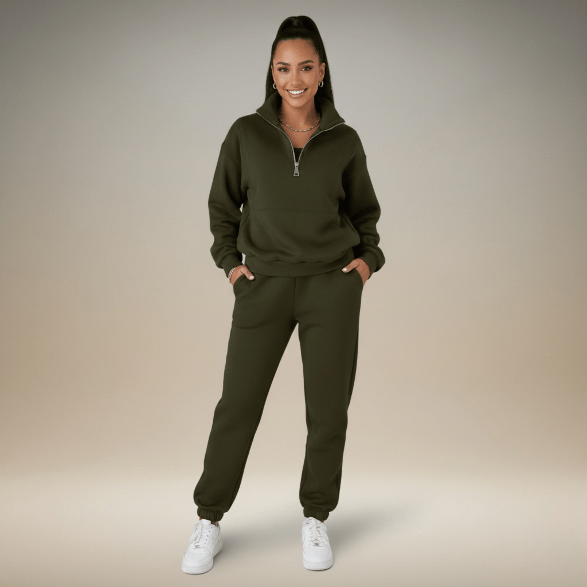 Sophie | Chic Cropped Sweatshirt Womens Tracksuit Set