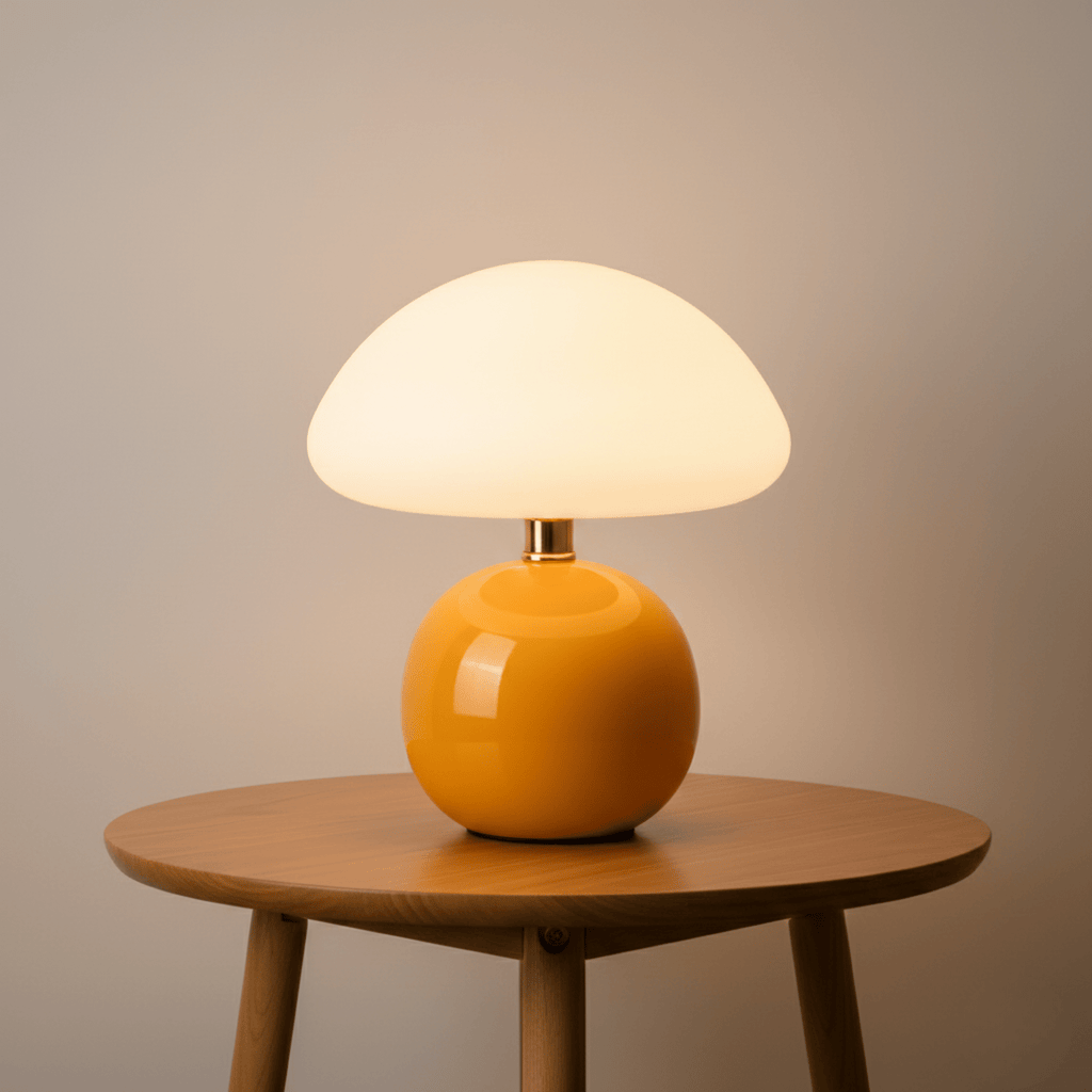 MushroomGlow | Elegant Unique Ceramic Table Lamp for Bedroom Decor