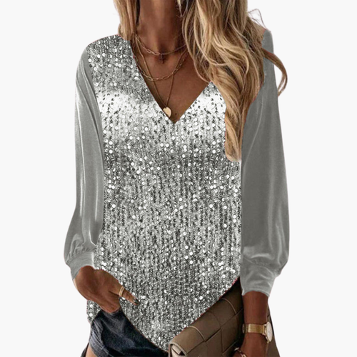 Ava | Glamorous Long Sleeve Sequin Blouse for Women 1