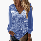 Ava | Glamorous Long Sleeve Sequin Blouse for Women 2