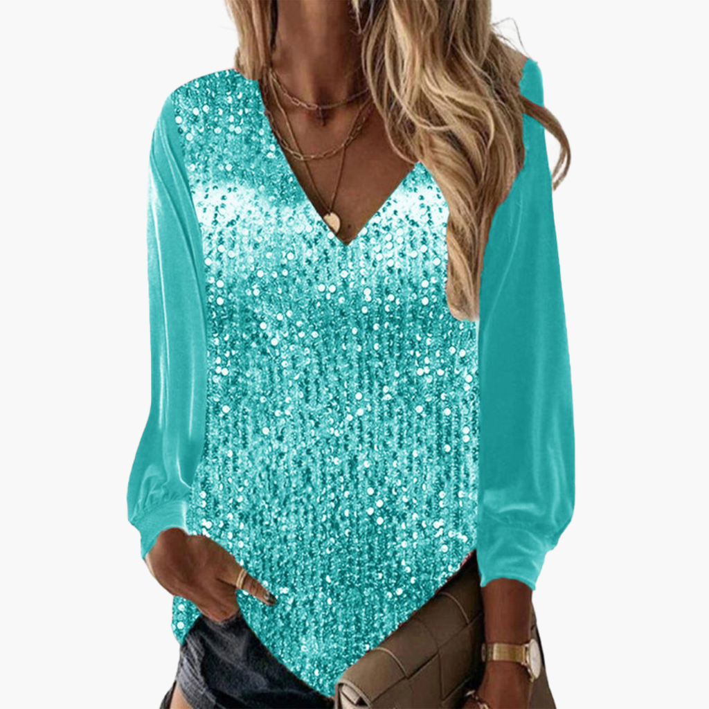 Ava | Glamorous Long Sleeve Sequin Blouse for Women 3