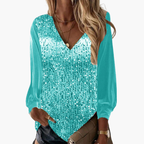 Ava | Glamorous Long Sleeve Sequin Blouse for Women 3