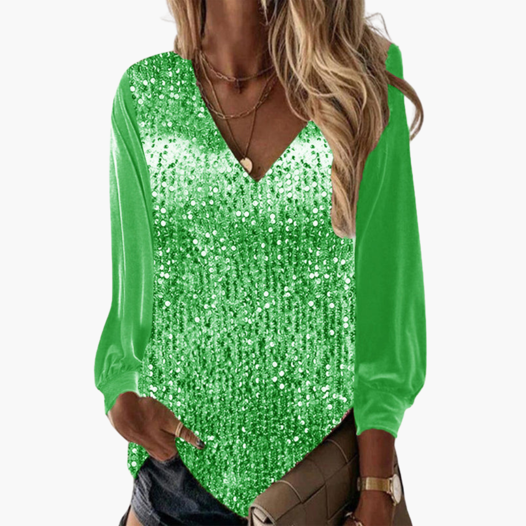 Ava | Glamorous Long Sleeve Sequin Blouse for Women 4