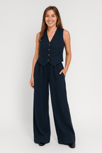 Ava | Stylish Linen Women's Suit & Wide-Leg Trousers Set 5