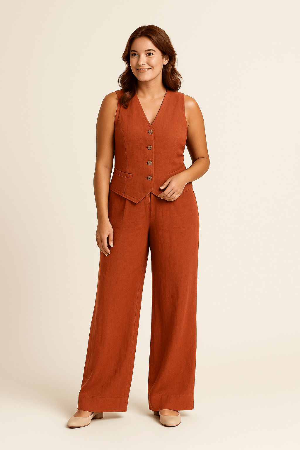 Ava | Stylish Linen Women's Suit & Wide-Leg Trousers Set 7