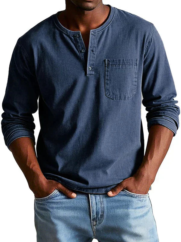 Ben | Men’s Casual Long Sleeve Henley Shirt 1