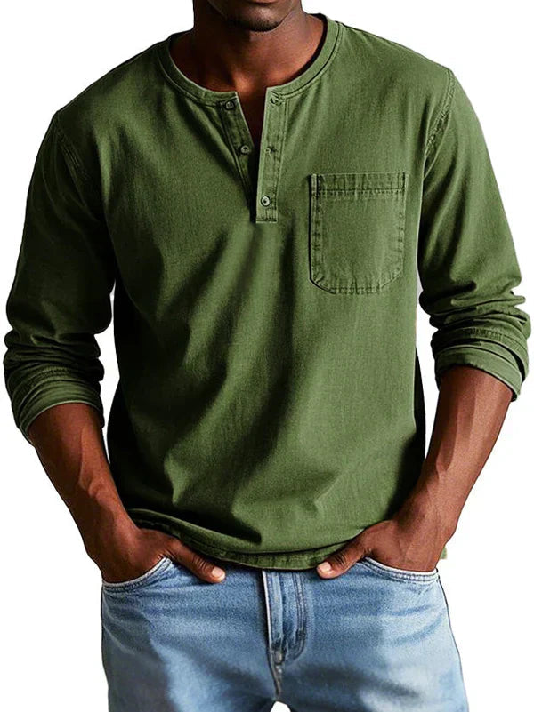 Ben | Men’s Casual Long Sleeve Henley Shirt 2