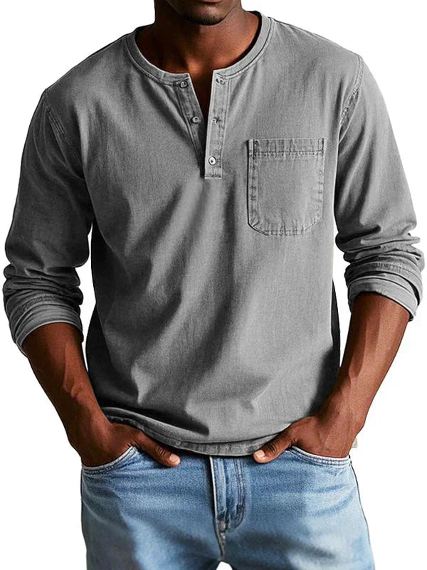 Ben | Men’s Casual Long Sleeve Henley Shirt 3
