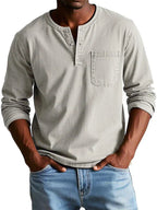 Ben | Men’s Casual Long Sleeve Henley Shirt 6