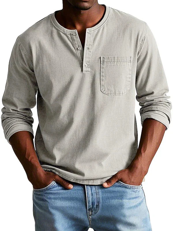 Ben | Men’s Casual Long Sleeve Henley Shirt 6
