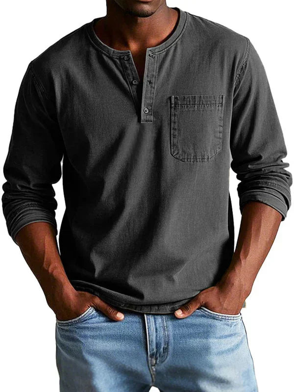 Ben | Men’s Casual Long Sleeve Henley Shirt 7