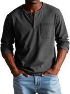 Ben | Men’s Casual Long Sleeve Henley Shirt 7