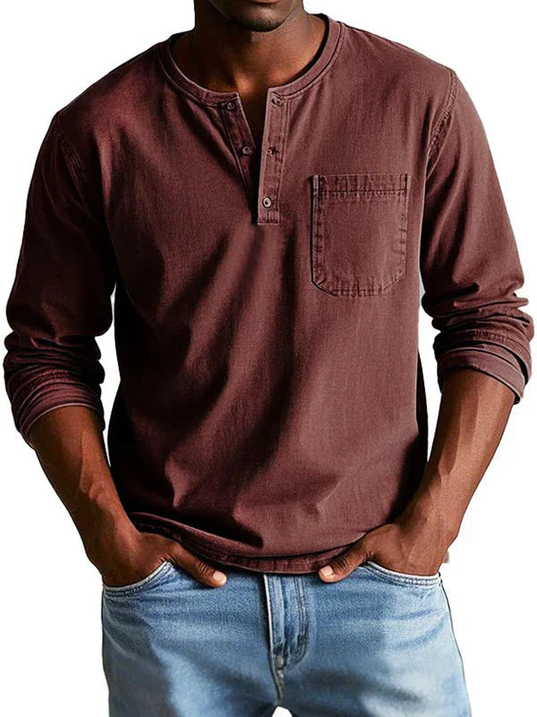Ben | Men’s Casual Long Sleeve Henley Shirt 8