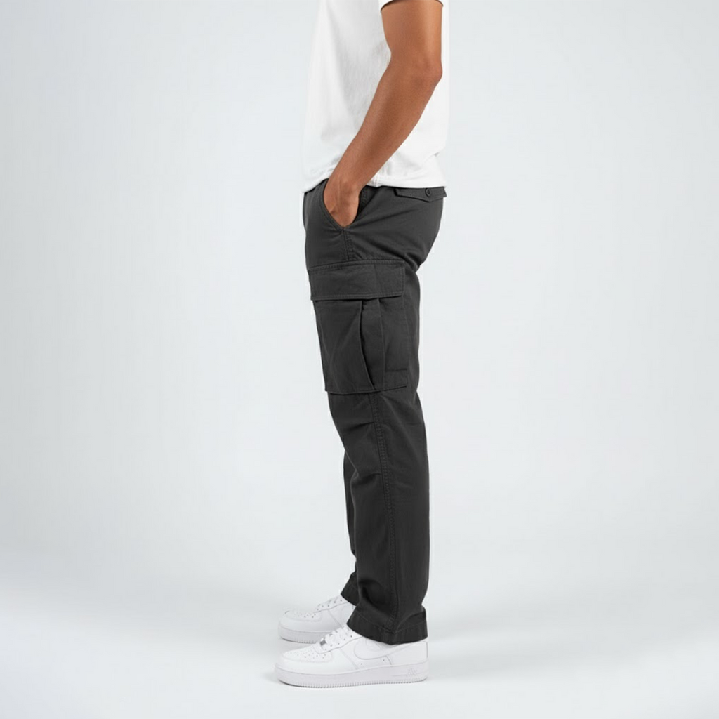 Benjamin | Men’s Relaxed Fit Cargo Pants with Side Pockets Streetwear 0