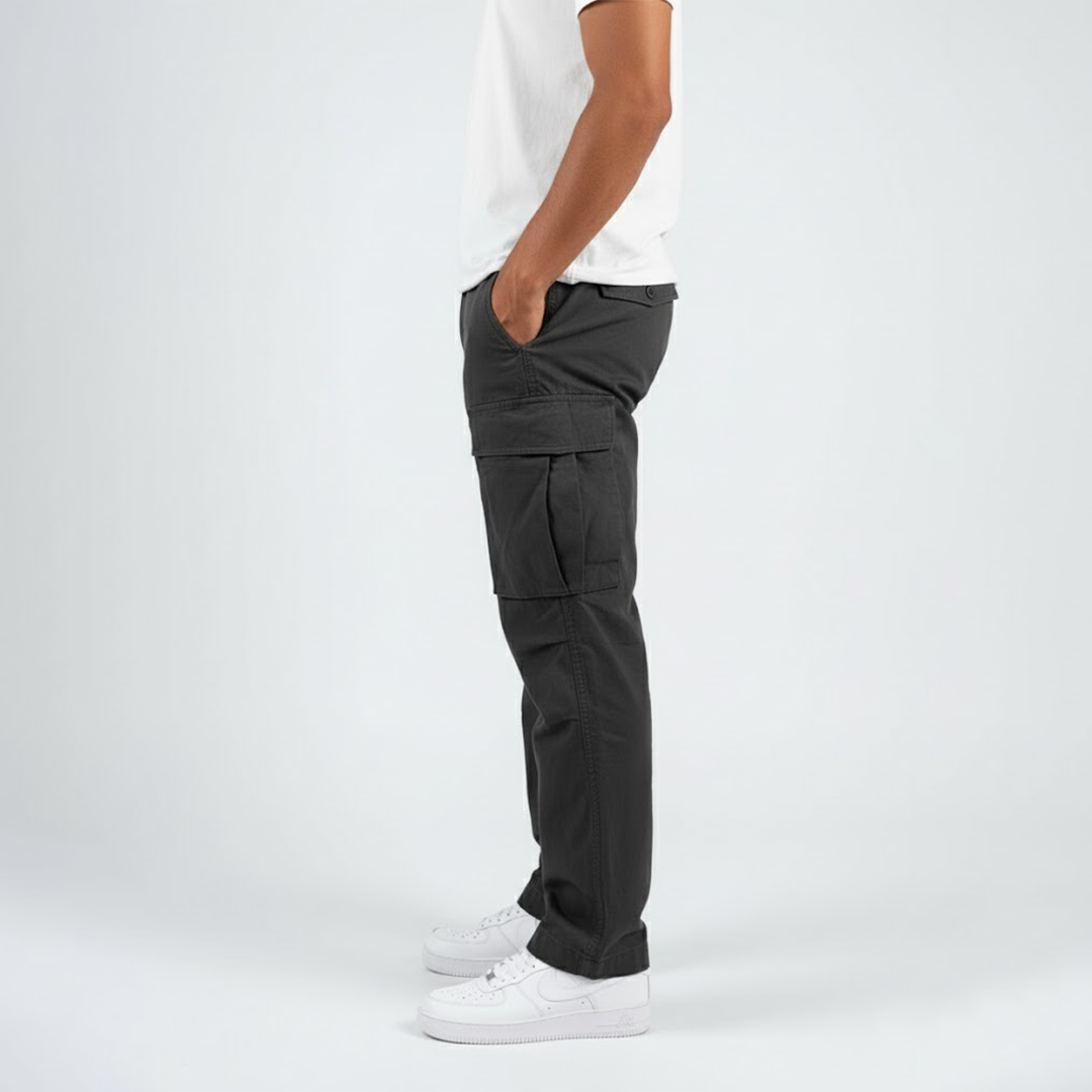 Benjamin | Men’s Relaxed Fit Cargo Pants with Side Pockets Streetwear 0