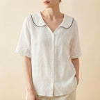 Blouse Women | Peter Pan Collar & Relaxed Summer Fit
