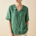 Blouse Women | Peter Pan Collar & Relaxed Summer Fit