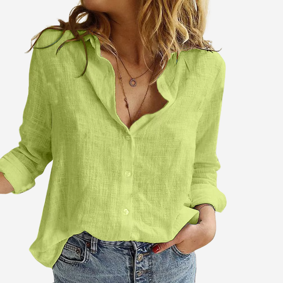 Blouse Women | Relaxed Fit & Classic Collar Long Sleeve Style