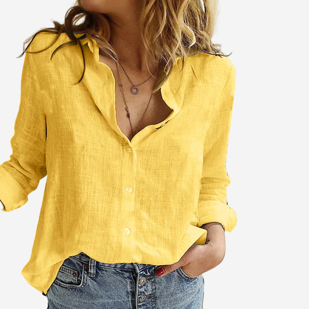 Blouse Women | Relaxed Fit & Classic Collar Long Sleeve Style