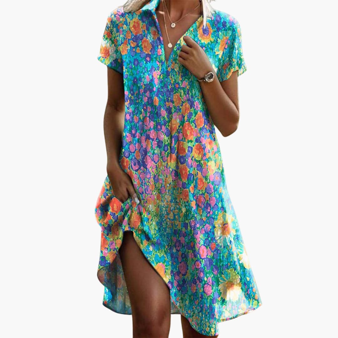 Boho Midi Dress Women's | Flowy Fit & Floral Print