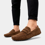 Brown Suede Men's Driving Loafers UK – Casual Slip-On Shoes, Smart Casual Office Wear 8