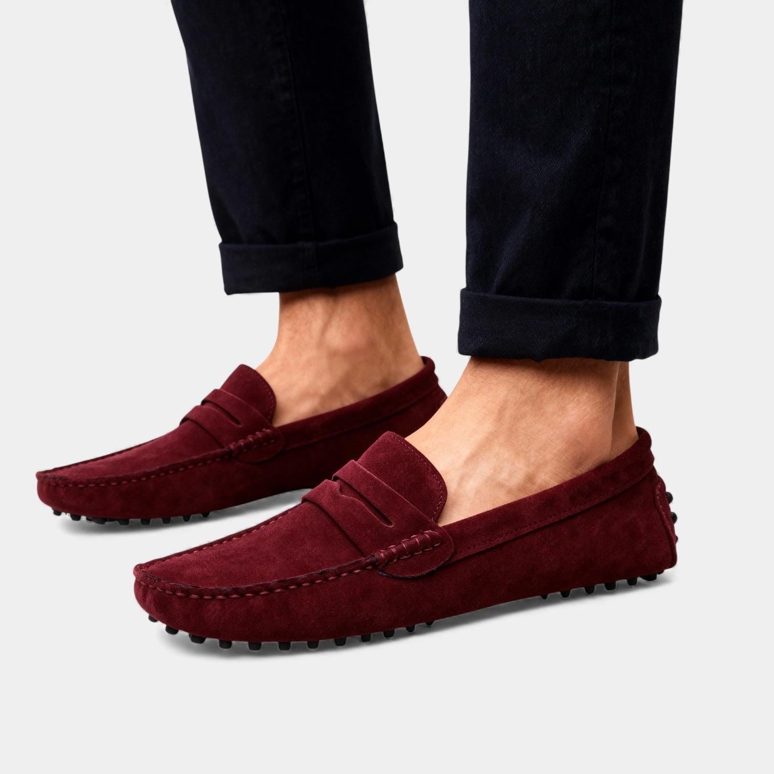 Brown Suede Men's Driving Loafers UK – Casual Slip-On Shoes, Smart Casual Office Wear 9