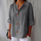 Cotton Linen Top Women – Relaxed Fit Summer Blouse 4