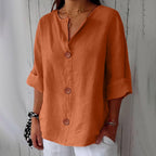 Cotton Linen Top Women – Relaxed Fit Summer Blouse 7