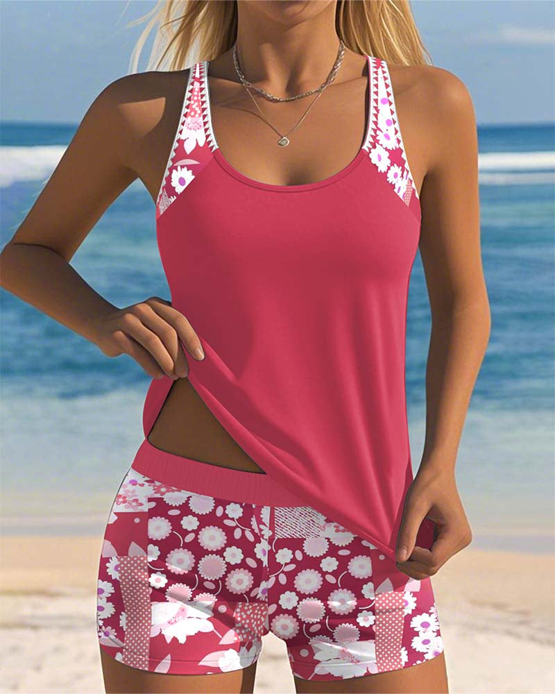 Darcey | Women Floral Print Tankini Swim Set 0