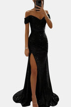 Sophia | Elegant Off-Shoulder Sequin Maxi Dress for Women 2