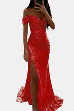 Sophia | Elegant Off-Shoulder Sequin Maxi Dress for Women 7