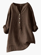 Emily | Stylish Long Sleeve Women's Blouse in Woven Linen