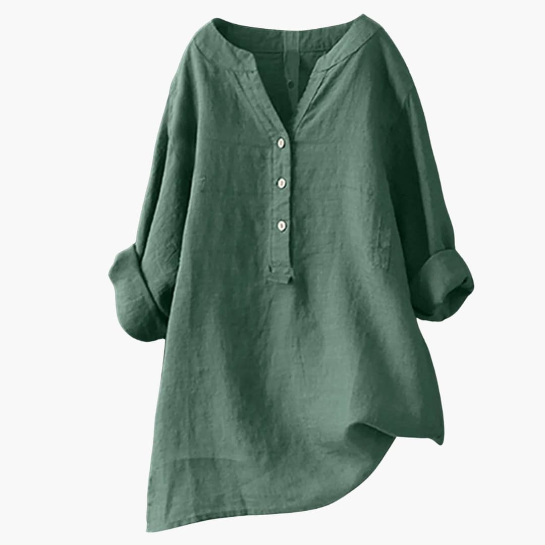 Emily | Stylish Long Sleeve Women's Blouse in Woven Linen 0