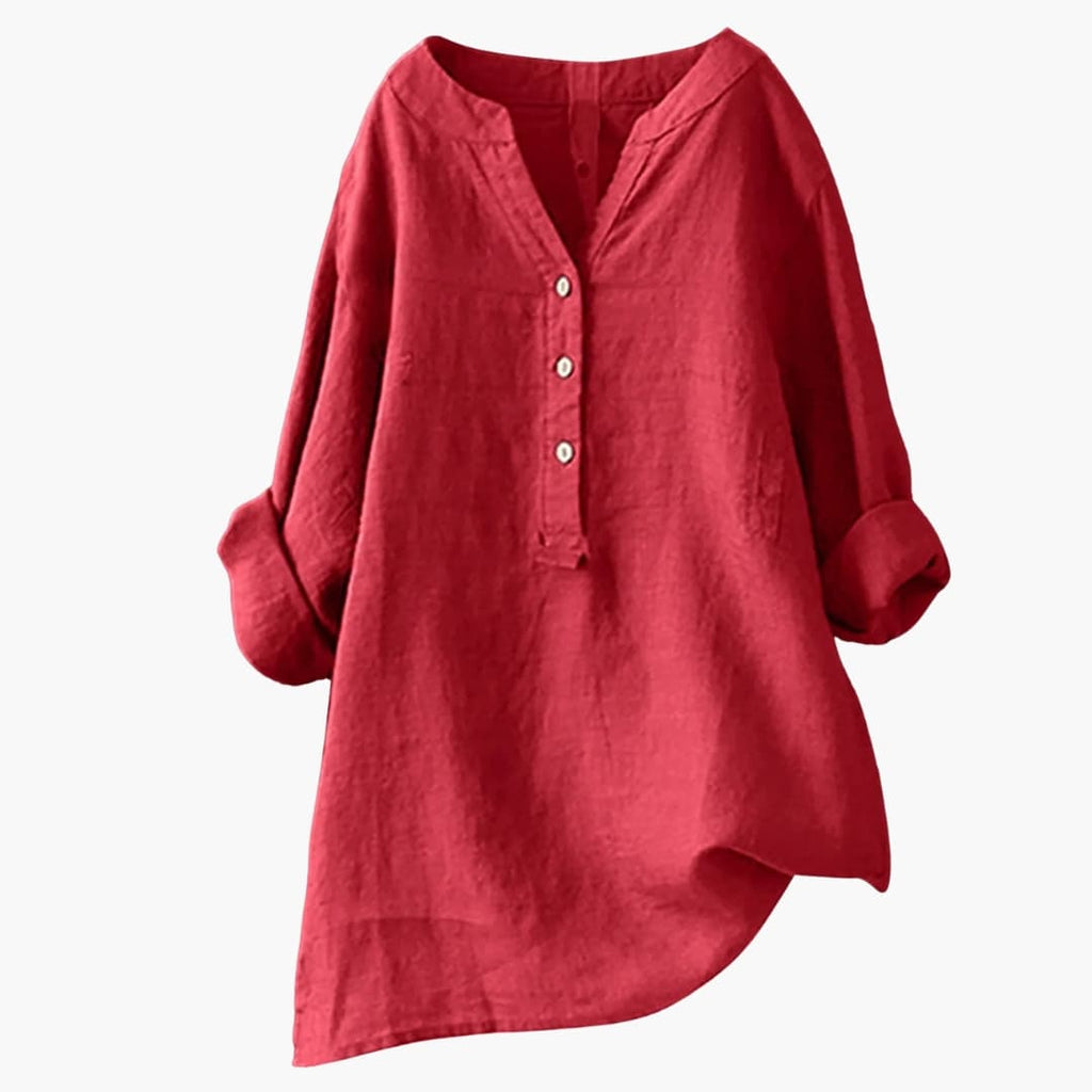 Emily | Stylish Long Sleeve Women's Blouse in Woven Linen 2