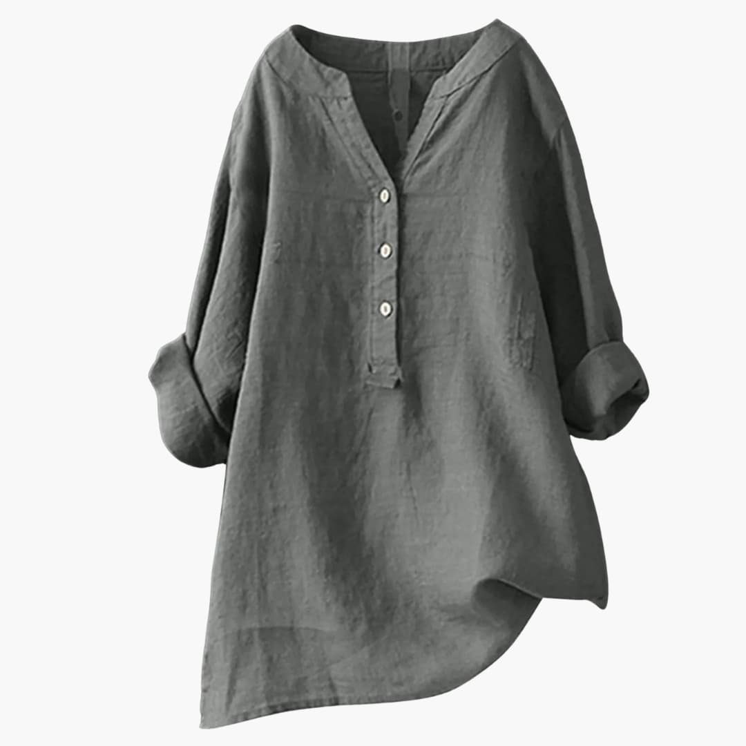 Emily | Stylish Long Sleeve Women's Blouse in Woven Linen 3
