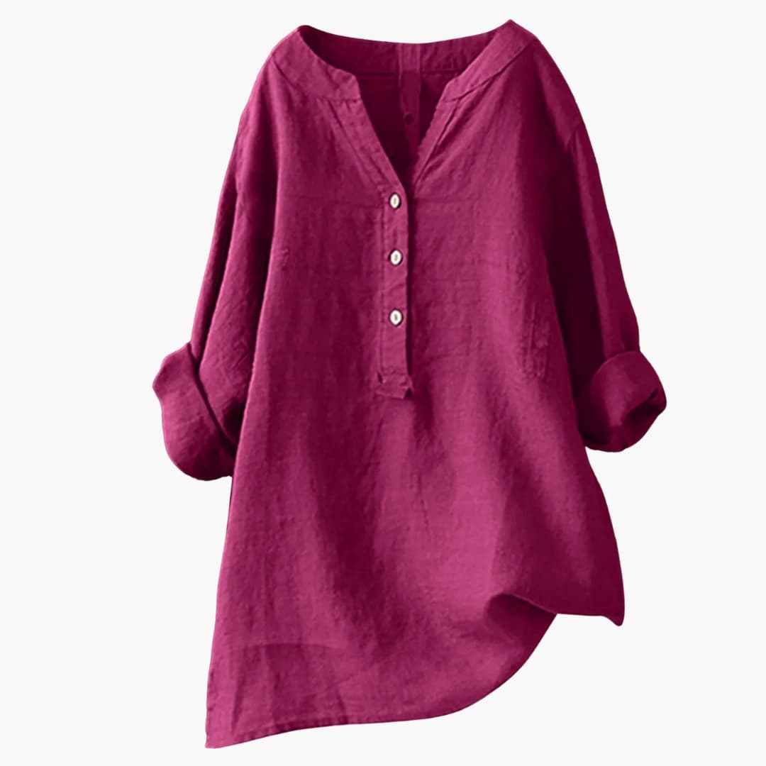 Emily | Stylish Long Sleeve Women's Blouse in Woven Linen 4
