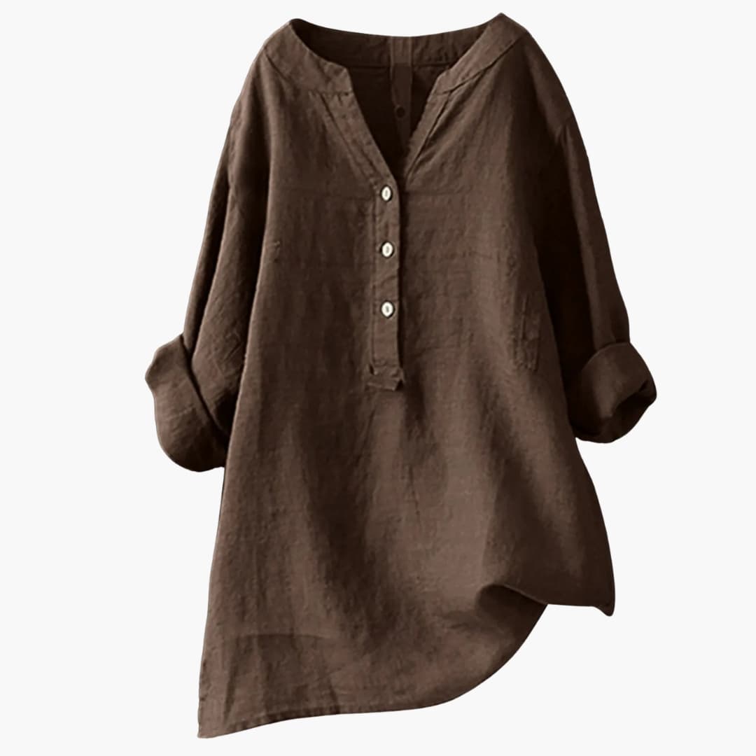 Emily | Stylish Long Sleeve Women's Blouse in Woven Linen 5