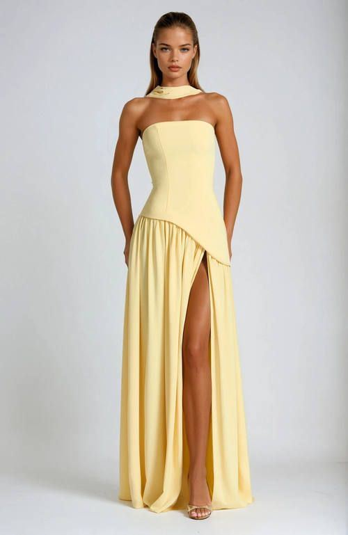 Emma | Chic Strapless Summer Maxi Dress for Wedding Guests