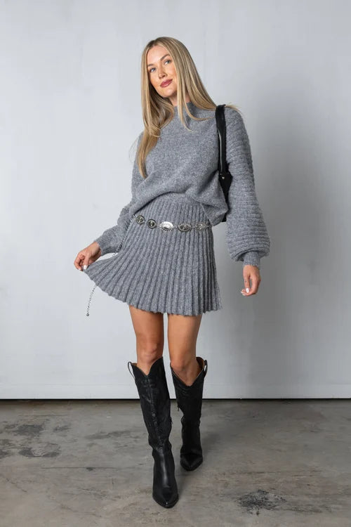 Emma | Elegant Pleated Sweater and Skirt Set 6