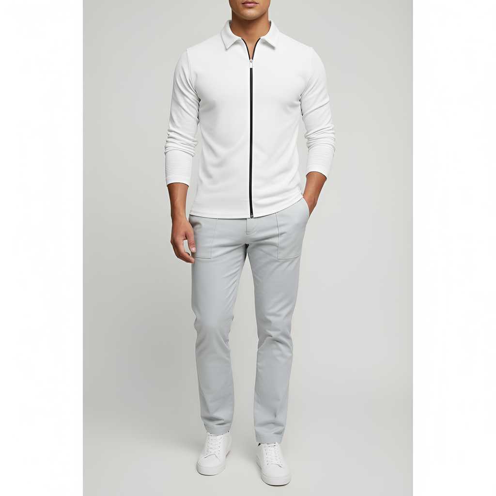 Ethan | Modern Long Sleeve Polo Shirt for Men