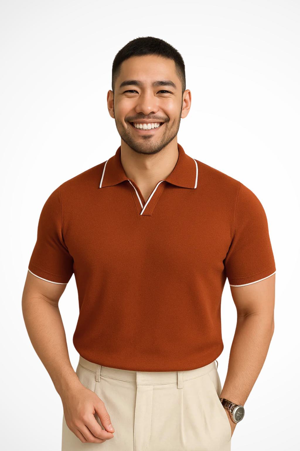 Ethan | Modern Slim Fit Men's Polo Shirt With Contrast Trim