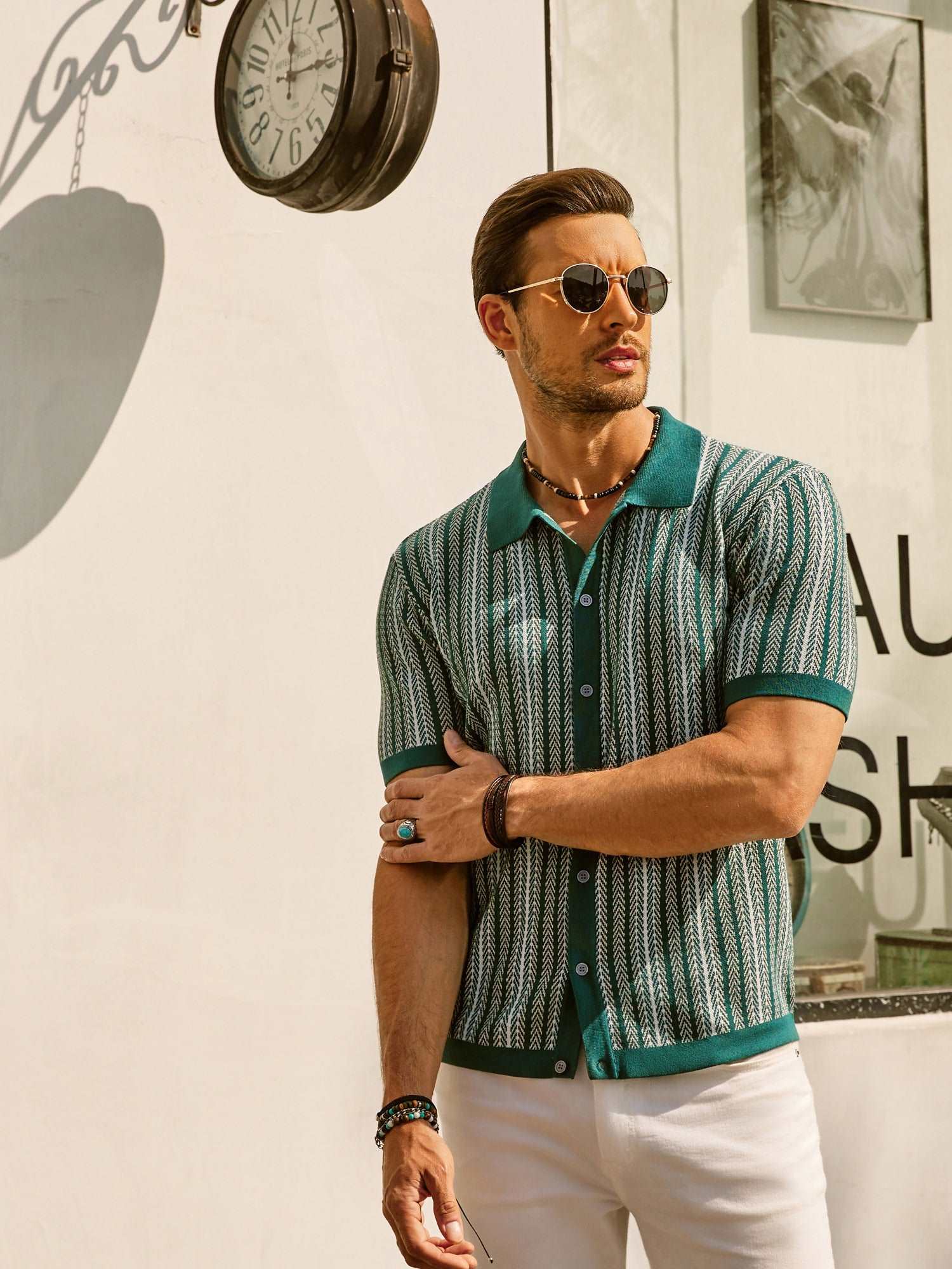 Ethan | Stylish Vintage Striped Mens Polo Shirt