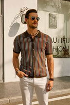 Ethan | Stylish Vintage Striped Mens Polo Shirt