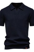 Ethan | Textured Casual Short Sleeve Mens Polo Shirt