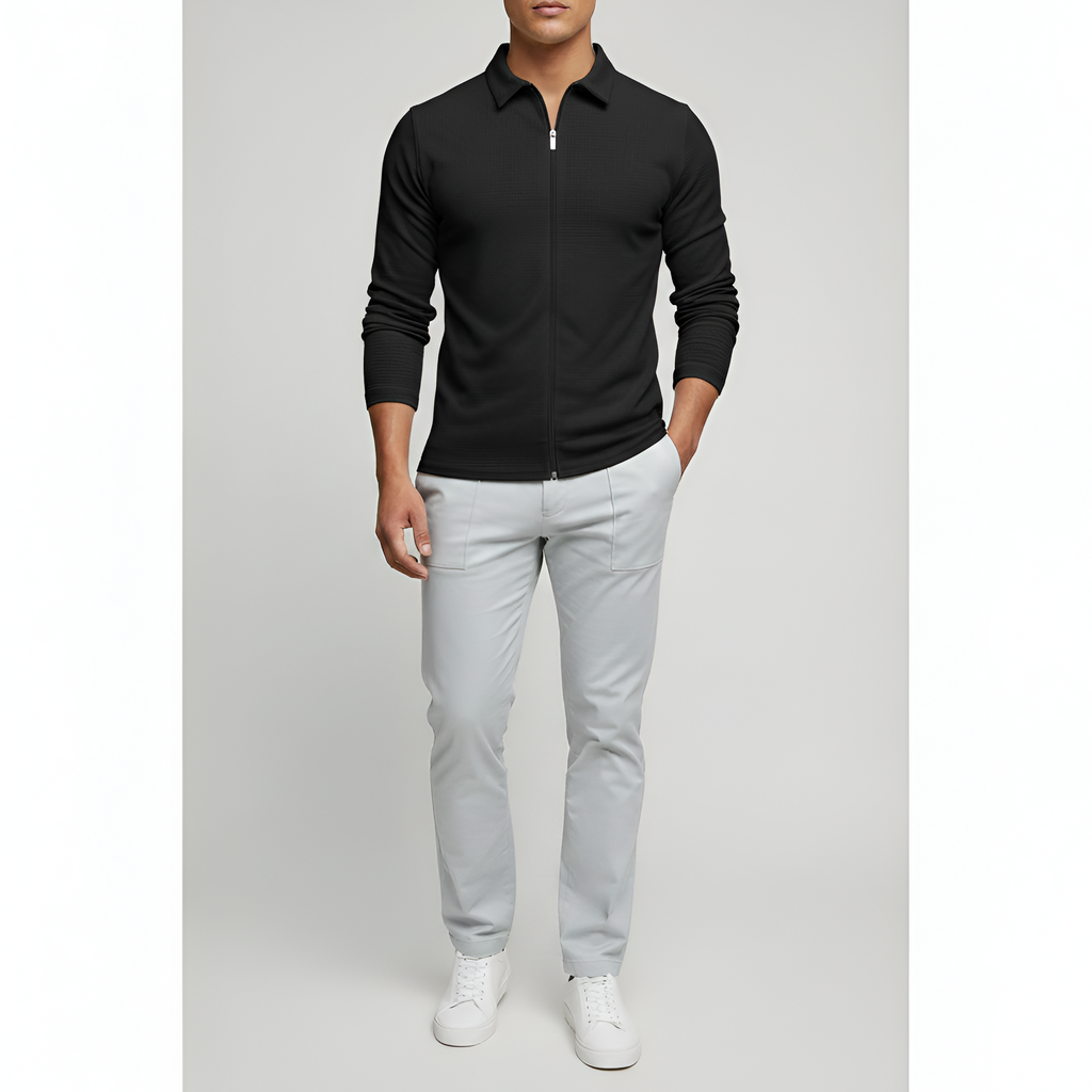 Ethan | Modern Long Sleeve Polo Shirt for Men 0